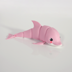 Pink articulated dolphin curving to the side