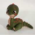 Tiny Diny: green kawaii Brachiosaurus 3D print with a peach belly and orange spots